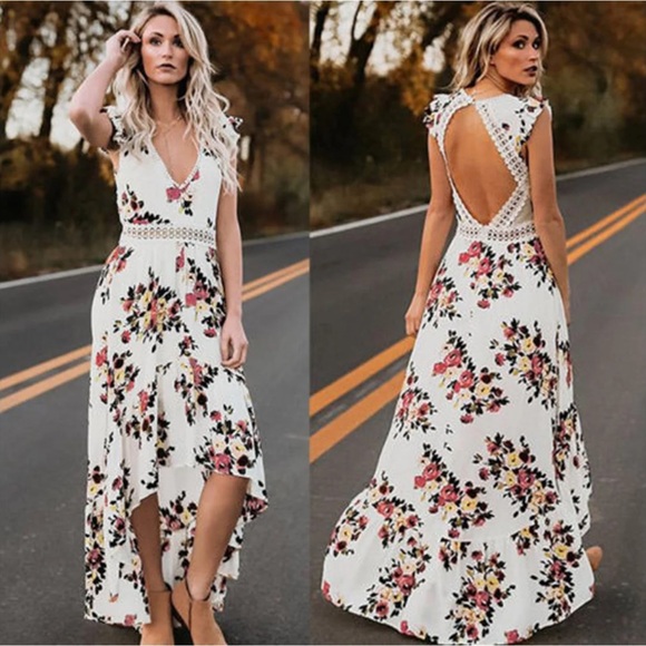 Luxxel Dresses & Skirts - Luxxel Floral Backless High Low Sundress size Medium. Excellent condition.